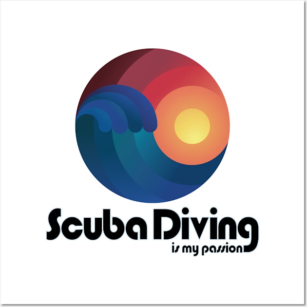 Scuba Diver diving snorkeling Snorkeling Ocean Wave Gift Wall Art by MrTeee